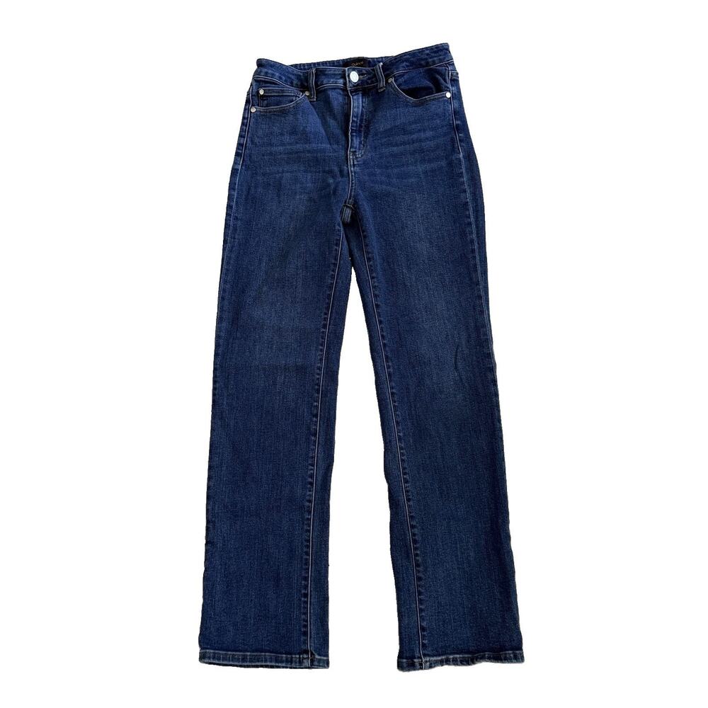 Quince Womens Stretch High Rise Straight Jeans Dark Wash 28 x 30